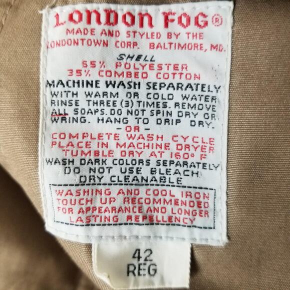 Vintage London Fog Jacket Mens 42 Brown Bomber Outdoors Unlimited Epaulet 80s - Picture 11 of 15